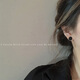 
T Apocalypse Century Female Korean Temperament Simple Couple Personality Black Earrings 9195-Round
