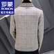 ROMON Woolen Jacket Men's Autumn and Winter New Fashion Business Plaid Lapel Jacket Thickened Warm Top Men's 2903 Gray XL (120-135Jin Jin is equal to about 0.5 kg)