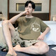 Victoria's Secret Herren Pyjamas Baumwolle Sommer Kurzarm Cartoon Student Teenager Sommer dünne Baumwolle Großgröße Outdoor Home Clothing WB1355 m klein [Vorgeschlagene Größe etwa 155 cm, Gewicht
