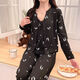 
Xianxiu sweet cartoon spring pajamas three-piece set for women's cute home clothes long sleeves trousers 13807# gray 170 M