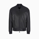 Armani (ARMANI)/Armani AX Men's Fashion Casual Baseball Collar Leather Jacket Black 1200 S