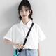 Zi Xinyue [9877 Menschen gelobt] 2022 Neues Sommer Pure White Work Clothes Kurzärärmelte Hemd für Frauen Sommer loser koreanischer Studentin weißes Kurzärärmel-Hemd empfohlen 100-110jin [Jin ist gleich 0,5 kg]