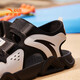ANTA children's sandals, men's and women's shoes, 2025 summer new summer Velcro children's open-toe arch beach shoes, boys, black/limestone-5 34