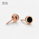Chow Tai Sang 18K gold and black onyx earrings, classic and versatile earrings, a gift for my girlfriend on holidays and anniversaries, about 0.8g