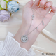Love Thoughts PT950 Fortune Brand Abacus Interval Necklace Hollow Fortune Character Eight Treasures Compass Pendant Platinum Set Chain Valentine's Day Gift Platinum Eight Treasures Compass Necklace Gold Approximately 11g