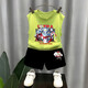 Snoopy Boys reine Baumwollhülsenweste Westeanzug für äußere Wear Ultraman Street Brat Street Boys Fünf-Punkte-Hose Zwei-teilige Fruchtgrüne Weste T983 + Schwarze Shorts T273 130 Empfohlene Höhe 120-130 cm