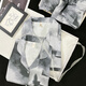Catman (Miiow) Chinesischer Stil Krawattenpaar Pyjamas für Frauen kühl Ice Seide Sommer Dünne Kurzärmel-High-End-Hauskleidung für Männer zweiteiler Set 13077# Fischgräten-Schmetterlings-Women-Kurzärmel-Shorts m