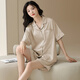 Pijama modal para mujeres en hielo de verano. Silk Shortved Shorts 2025 NUEVO estilo Lindo y delgado Ropa para el hogar Set 16805g M [sugerido 90-110Jin [Jin es igual a 0.5 kg]]