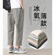 凡客诚品（VANCL）纯棉休闲裤男士2025夏季新款宽松直筒哈伦裤子百搭工装九分长裤 9904卡其灰 薄款 M 110-130斤
