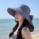 
Summer sun hat, fashionable and versatile large brimmed shawl bow fisherman hat outdoor bike climbing sun hat 8759-Champagne rice [Shawk neck protection] hat 55-58cm