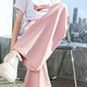 
OVE Girls' Wide Legs Summer Children's 2025 New Thin Ice Wire Straight Summer Girls' Pants Big Children's Summer Trousers 15085 Pink + 15282m Apricot [Combination] 120 cm