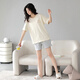 Pajamas modales para mujeres en verano sólidos sólidos pantalones cortos de algodón para las damas casuales dulces, lindas y simples pueden usar muebles para el hogar de primavera y verano 687 m (altura recomendada 150-160c peso 75-95