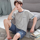 Langsha (langsha) 2025 new pajamas men's summer thin pure cotton shorts shorts cotton teenagers summer home clothing set YZT679 M [80-100Jin [Jin equals 0.5 kg] wear]