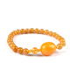 Her Generation Natural Beeswax Hetian Jade Bracelet Women's Hetian Jade Bead Bracelet Gift for Lover Coin Style 6mm