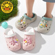 G.DUCKKIDS children's sandals for summer new style for boys and girls cartoon slim touching and anti-slip hole shoes for children's casual beach slippers gray 28
