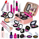 Kinder simulierte Kosmetik -Schminktisch Set Manicure Lippenstift Mascara Beauty Box Girl Toy Geschenkbox Ein Puder -PU -Paket Simuliertes Spielzeug 21 Stück