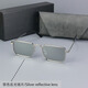 Metal frame square sunglasses men's sunglasses UV anti-small glasses legs simple and fashionable golden full frame European and American black gold frame black gray lens
