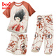 Catman (Miiow) Kinderpyjamas kleiner Junge modal dünner Sommerjunge mittelgroße Kinder Drei-teilige Heimkleidung Nezha Frühling und Sommer 1m-ST-12353 M 8 Größe (100-110) C.