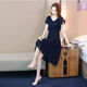 Evie [9738 Menschen sammeln] 2023 Sommertemperamentkleid, modisches Damenschlug, kurzärmelige Rock, Sommer Black XL 115-125jin [Jin ist 0,5 kg]