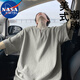 NASA MARVEL短袖t恤男士夏季休闲简约透气半袖V领上衣户外休闲服 白色 XL