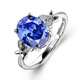 DRJEFUNS925 sterling silver sapphire ring female tanzanite sapphire ring live female ring gemstone jewelry jewelry ring gold live finger ring
