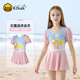 B.Duck children's swimsuit girls new one-piece girls sun protection swimsuit medium and large children training swimsuit pink 1016 110