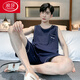 浪莎（LangSha）睡衣男士夏季纯棉薄2025新款背心短裤男款家居服套装大码无袖夏天 OMM-13063 L