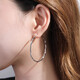 Qianshu (QIANSHU) pt950 platinum large earrings for women, platinum large hoop earrings, turned twist earrings, exaggerated personalized earrings, diameter of about 2cm, weight of about 2.5-2.7 grams