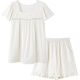 Mme Sili somnolent pyjamas serrés pour les femmes en été 2025 Nouveaux shorts de gaze fraîche Collier carré blanc Princesse Summer Home Vêtements XN4490 L