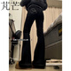 
Pengmang black embroidered micro-flare jeans for women in autumn and winter new style plus velvet small high waist elastic slimming floor bell-bottom pants a6623# black without velvet l suggest 105-115Jin [Jin equals 0.5 kg]