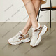 SKECHERS Damenschuhe Drei Generationen von Panda-Schuhen Herbst und Winter Neue dicke Casual Sports Dad Schuhe 12958 White_silver_11979-WSL 35