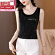 
Victoria's style women's black high elastic suspender vest for women with inner wear in summer new suit base sleeveless outer wear black vest 2XL (115-130Jin[Jin equals 0.5 kg])