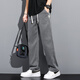 MAYBEYOND Laiser Jeans Men's Summer Loose Wide Legs Casual Straight Pants Cool Tennis Men's Pants MA13 Gray XL