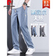 皮尔卡丹（pierre cardin）天丝休闲裤男2025新款潮牌直筒宽松冰丝阔腿男士长裤子男夏季薄款 HJ1048黑色 M 【28码】