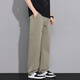 Chen Tang Hosen Herren Sommereis Seiden losen lässigen Hosen Männer lässige Hosen Männer Straight Hosen atmungsaktuelle große Hosen Arbeit Hosen CJ6636 Militärgrün 3xl