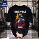 ROMON T-shirt Men's Japanese One Piece Animation Print Print Short Sleeve Men's 2025 Summer Middle-aged and Young Round Neck T-shirt Top C6197-White (220g) Long Fleece Cotton S