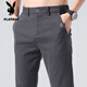 Playboy; PLAYBOY [Venta caliente en la tienda] Pantalones casuales Mandea de primavera y verano Pantalones rectos sueltos 2025 Nuevo fitness grises delgados [Garantía de calidad] HO653 Black Size 36 (circunferencia de la cintura 2 pies 8)