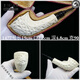 High-end Turkish meerschaum pipe handmade by a master with double silver cavity and large chamber made of special snowflake raw stone 1477