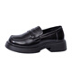 Huili Women's Zapatos gruesos de mocasines gruesos zapatos de cuero versátiles de cuero versátiles