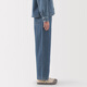 MUJI (MUJI) Mujer Kapok Versión ancha de mezclilla ancha pantalones cónicos Pantalones de mujeres 25 Rejuvenecimiento de mezclilla de primavera Ropa de mujer Light Blue Be1xga5s S (155/62a)