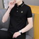 与狼共舞通用冰丝棉短袖t恤男衬衫上衣男装翻领POLO衫半截袖青年2025年夏 679白色 M