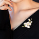 Red shadow magnolia brooch women's neckline national style design niche gift mother pearl cashmere wool coat pin orchid fragrance natural freshwater pearl chime rhyme brooch