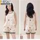 
Modal pajamas for women in spring and summer sleeveless vest shorts with chest pad 2025 new thin floral outdoor comfortable home clothing 9855-short vest) with chest pad L (95-115Jin[Jin equals 0.5 kg])