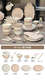 Yonghuan bowl set plate tableware rice rice bowl bowl utensil gold pattern 4-6 people food gift box 1355 0 heads
