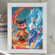 Nezha Pintura de uñas AO Bing Nezha Periférico 2025 Pegatinas de diy de diy de diy de diy para niños 7371 Herramientas + Marco de plástico>