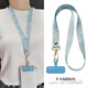 Xinzhu mobile phone lanyard national style rich auspicious clouds long style ins wide version painted cloth strap does not strangle the neck long style women's outdoor travel men's anti-lost mobile phone case key lanyard new purple-rich auspicious clouds painted woven lanyard + purple long clip + small lanyard