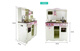 Shantoulin Village large-sized early education girl wooden children playing house wooden kitchen real cooking toy simulated kitchenware set Strawberry kitchen
