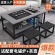 Ying Yixuan coffee table living room home simple modern office kung fu tea table kettle tea set all in one simple tea making table black frame + black desktop (top stainless steel kettle) length 100x width 50x height 60 automatic tea making table