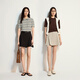 Pantalones de encaje de Ochirly Skirt Falda de falda corta de la línea A Women 2025 Summer Nuevo producto Dark Grey S