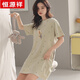 
Hengyuanxiang summer nightgown for women summer pure cotton antibacterial thin cute student short-sleeved pajamas skirt home clothes summer 15604 XL 170